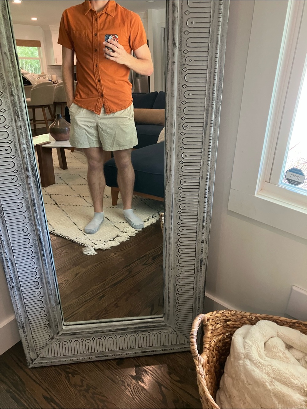 Orange polo shirt